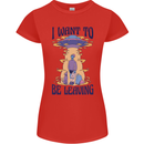 Alien UFO I Want to Be Leaving Womens Petite Cut T-Shirt Red