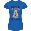 Alien UFO I Want to Be Leaving Womens Petite Cut T-Shirt Royal Blue