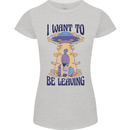 Alien UFO I Want to Be Leaving Womens Petite Cut T-Shirt Sports Grey