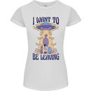 Alien UFO I Want to Be Leaving Womens Petite Cut T-Shirt White