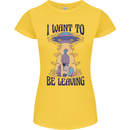 Alien UFO I Want to Be Leaving Womens Petite Cut T-Shirt Yellow