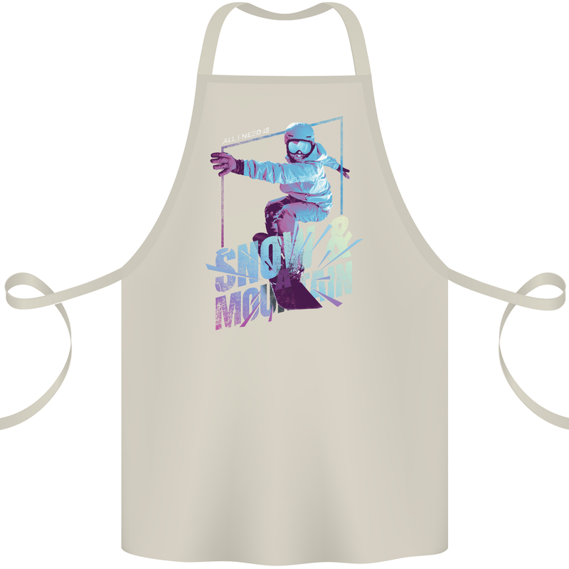 All I Need Is Snow and a Mountain Cotton Apron 100% Organic Natural