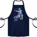 All I Need Is Snow and a Mountain Cotton Apron 100% Organic Navy Blue