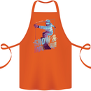 All I Need Is Snow and a Mountain Cotton Apron 100% Organic Orange