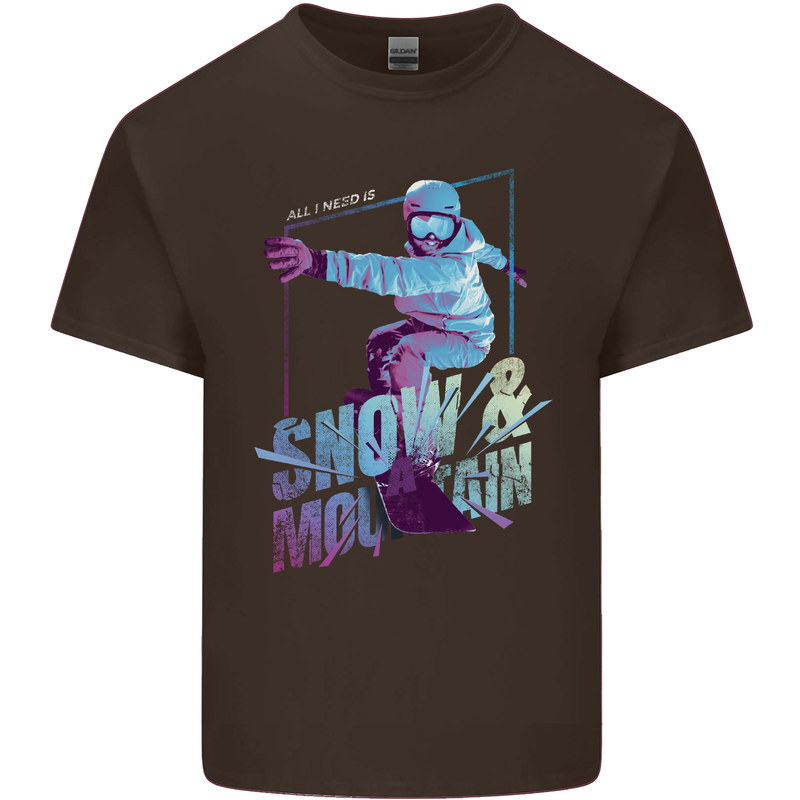 All I Need Is Snow and a Mountain Kids T-Shirt Childrens Chocolate