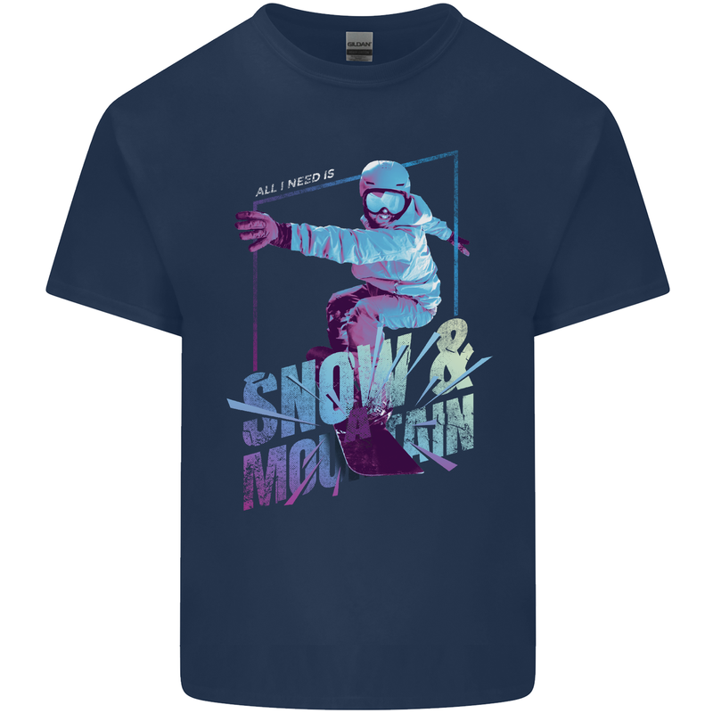 All I Need Is Snow and a Mountain Kids T-Shirt Childrens Navy Blue