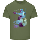 All I Need Is Snow and a Mountain Mens Cotton T-Shirt Tee Top Military Green