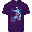 All I Need Is Snow and a Mountain Mens Cotton T-Shirt Tee Top Purple
