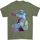 All I Need Is Snow and a Mountain Mens T-Shirt Cotton Gildan Military Green