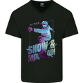 All I Need Is Snow and a Mountain Mens V-Neck Cotton T-Shirt Black