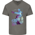 All I Need Is Snow and a Mountain Mens V-Neck Cotton T-Shirt Charcoal