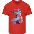 All I Need Is Snow and a Mountain Mens V-Neck Cotton T-Shirt Red