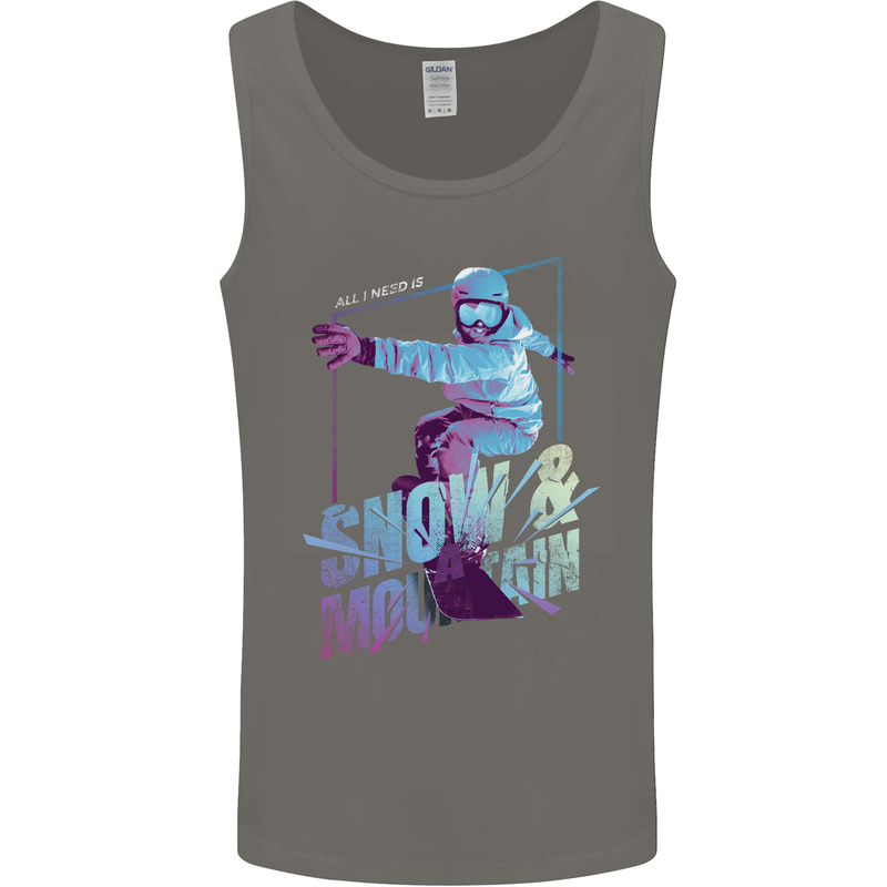 All I Need Is Snow and a Mountain Mens Vest Tank Top Charcoal