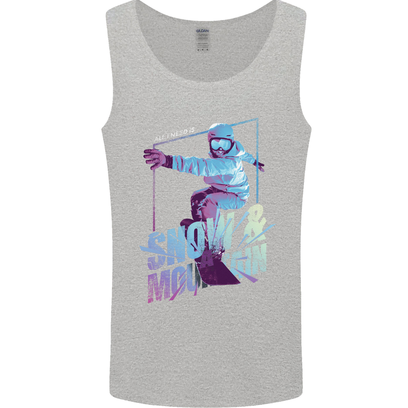 All I Need Is Snow and a Mountain Mens Vest Tank Top Sports Grey