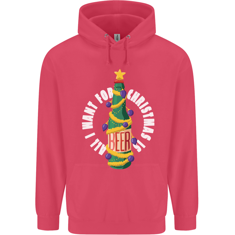 All I Want for Christmas Is Beer Childrens Kids Hoodie Heliconia