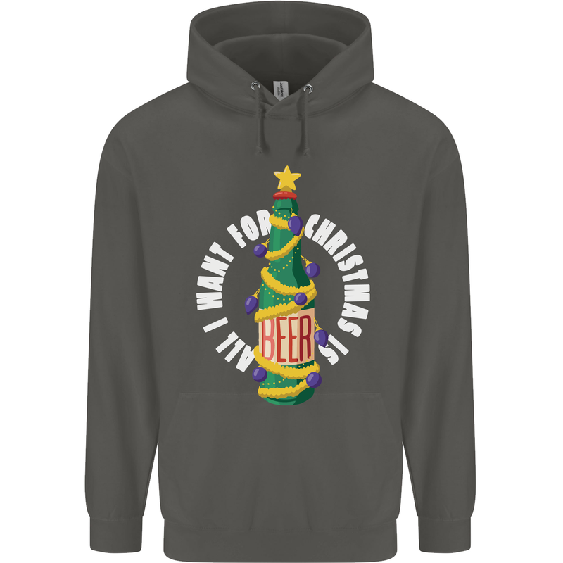 All I Want for Christmas Is Beer Childrens Kids Hoodie Storm Grey