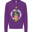 All I Want for Christmas Is Beer Kids Sweatshirt Jumper Purple