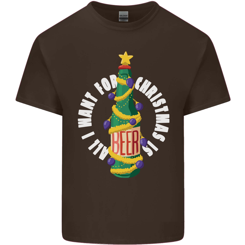 All I Want for Christmas Is Beer Kids T-Shirt Childrens Chocolate