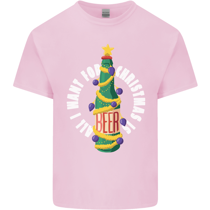 All I Want for Christmas Is Beer Kids T-Shirt Childrens Light Pink