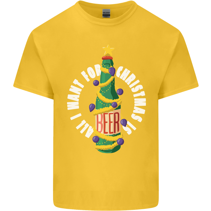 All I Want for Christmas Is Beer Kids T-Shirt Childrens Yellow