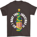 All I Want for Christmas Is Beer Mens T-Shirt Cotton Gildan Dark Chocolate