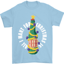 All I Want for Christmas Is Beer Mens T-Shirt Cotton Gildan Light Blue