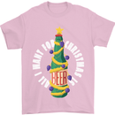 All I Want for Christmas Is Beer Mens T-Shirt Cotton Gildan Light Pink