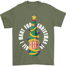 All I Want for Christmas Is Beer Mens T-Shirt Cotton Gildan Military Green