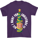 All I Want for Christmas Is Beer Mens T-Shirt Cotton Gildan Purple