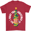 All I Want for Christmas Is Beer Mens T-Shirt Cotton Gildan Red