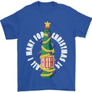 All I Want for Christmas Is Beer Mens T-Shirt Cotton Gildan Royal Blue