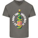 All I Want for Christmas Is Beer Mens V-Neck Cotton T-Shirt Charcoal