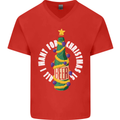 All I Want for Christmas Is Beer Mens V-Neck Cotton T-Shirt Red