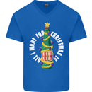All I Want for Christmas Is Beer Mens V-Neck Cotton T-Shirt Royal Blue