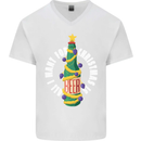 All I Want for Christmas Is Beer Mens V-Neck Cotton T-Shirt White