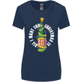 All I Want for Christmas Is Beer Womens Wider Cut T-Shirt Navy Blue