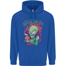 All Mad Here Alien Magic Mushrooms Childrens Kids Hoodie Royal Blue