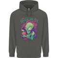 All Mad Here Alien Magic Mushrooms Childrens Kids Hoodie Storm Grey