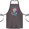 All Mad Here Alien Magic Mushrooms Cotton Apron 100% Organic Dark Grey