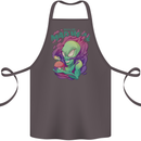 All Mad Here Alien Magic Mushrooms Cotton Apron 100% Organic Dark Grey