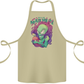 All Mad Here Alien Magic Mushrooms Cotton Apron 100% Organic Khaki