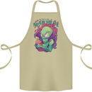All Mad Here Alien Magic Mushrooms Cotton Apron 100% Organic Khaki