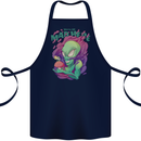 All Mad Here Alien Magic Mushrooms Cotton Apron 100% Organic Navy Blue