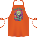 All Mad Here Alien Magic Mushrooms Cotton Apron 100% Organic Orange