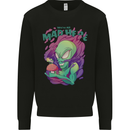 All Mad Here Alien Magic Mushrooms Kids Sweatshirt Jumper Black
