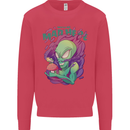 All Mad Here Alien Magic Mushrooms Kids Sweatshirt Jumper Heliconia