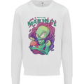All Mad Here Alien Magic Mushrooms Kids Sweatshirt Jumper White