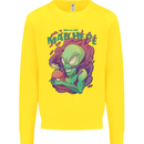 All Mad Here Alien Magic Mushrooms Kids Sweatshirt Jumper Yellow