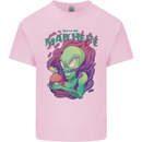 All Mad Here Alien Magic Mushrooms Kids T-Shirt Childrens Light Pink