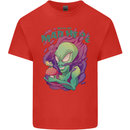 All Mad Here Alien Magic Mushrooms Kids T-Shirt Childrens Red
